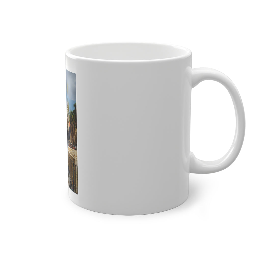 Sukkot Prayer at the Western Wall (Kotel) in Jerusalem  — Photo Coffee Cup
